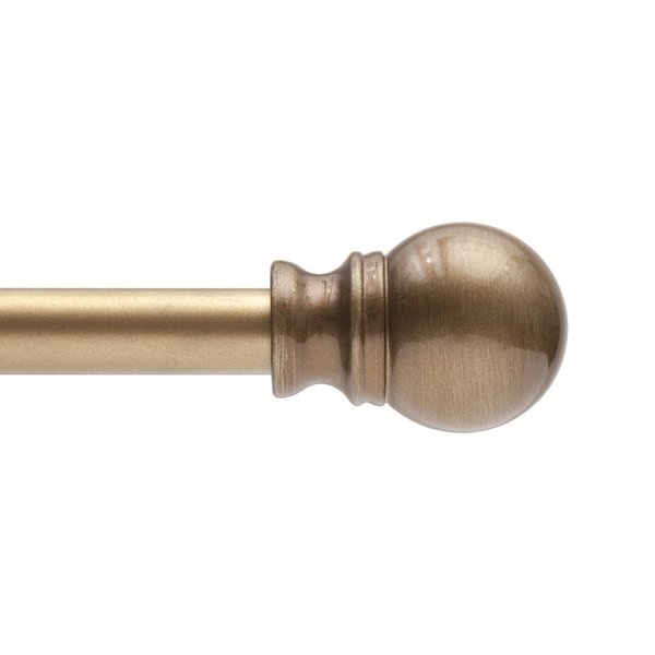 Kenney Mfg Kenney Davenport 1/2" Petite Café Decorative Window Curtain Rod, 48-86", Brushed Brass KN55973